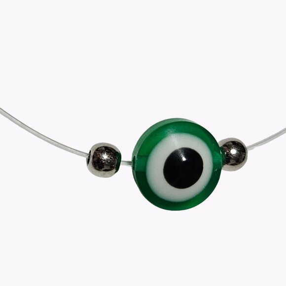 Evil Eye Clear Thread Choker Necklace Happiness Charm Fashion Jewelry Women - Picture 2 of 3